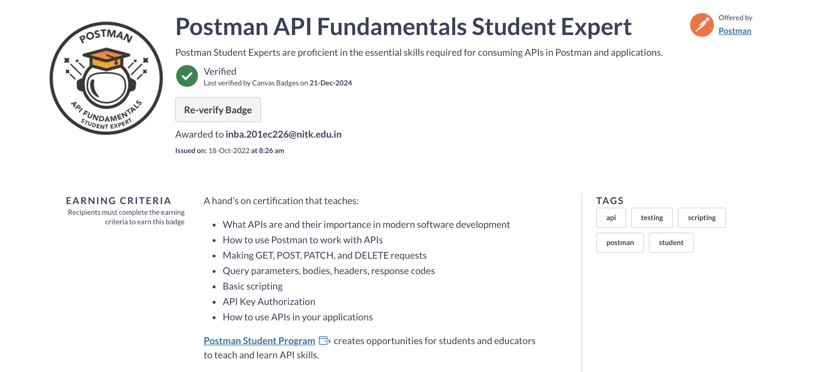Postman API fundamentals Student Expert preview